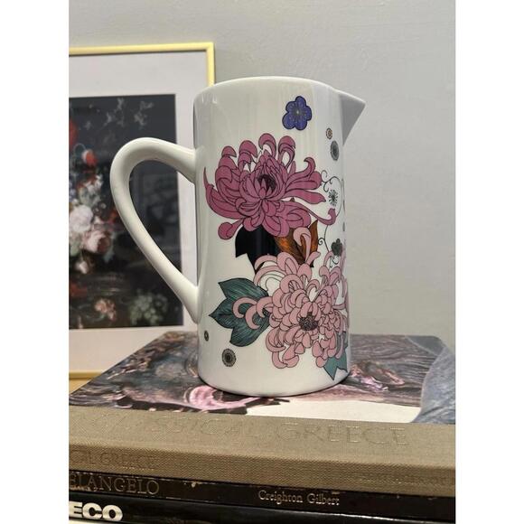 Paperchase Porcelain Floral Pitcher W/ A Vibrant Multicolored Floral Design - Picture 3 of 6